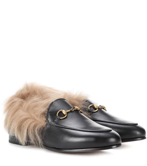 loafers with fur gucci|gucci fur loafers women.